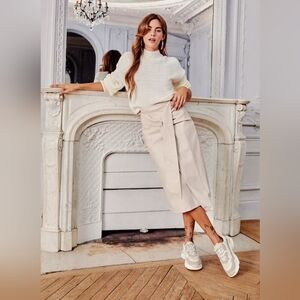 Faux Leather Mind Midi Wrap Skirt